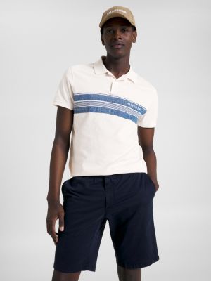 Stripe Slub Jersey Regular Fit Polo, Beige