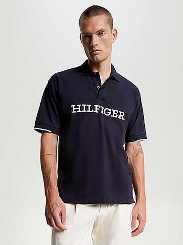 Contrast Collar Relaxed Fit Polo | Blue | Tommy Hilfiger