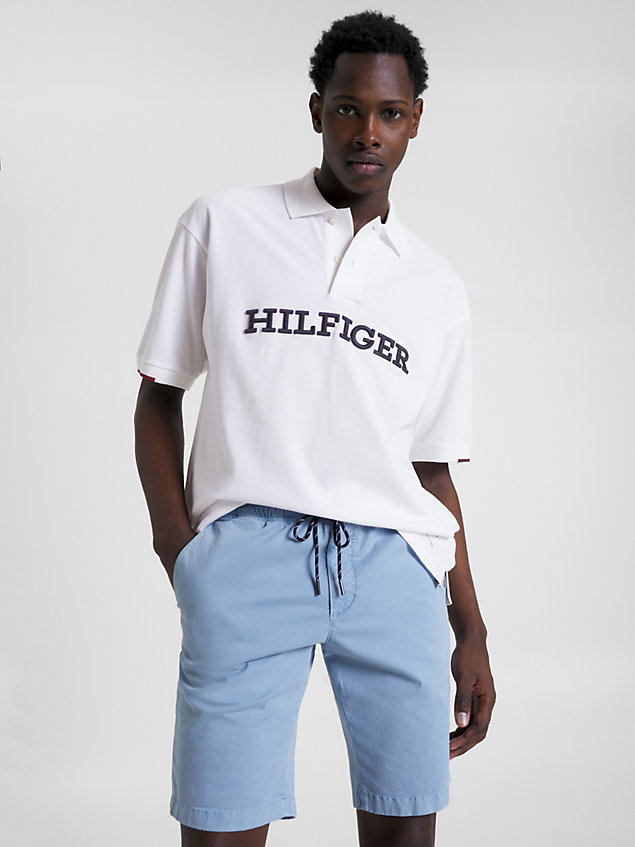 white hilfiger monotype archive fit polo for men tommy hilfiger