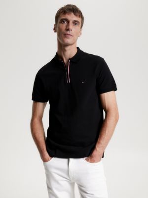 Magtfulde eksplodere manipulere Slim Fit Poloshirt mit Reißverschluss | SCHWARZ | Tommy Hilfiger