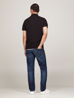 Poloshirt mit Flag-Stickerei | Schwarz | Tommy Hilfiger