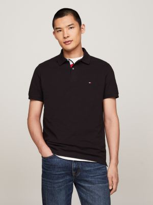 Black Men s Polo Shirts Cotton Knitted More Tommy Hilfiger