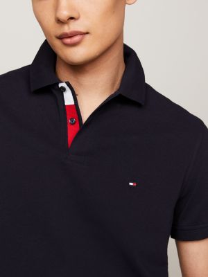 Tipped Placket Flag Embroidery Polo | Blue | Tommy Hilfiger