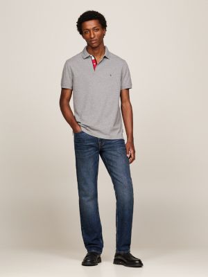 Poloshirt mit Flag-Stickerei | Grau | Tommy Hilfiger