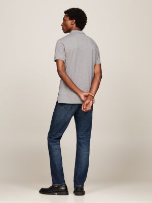 Poloshirt mit Flag-Stickerei | Grau | Tommy Hilfiger
