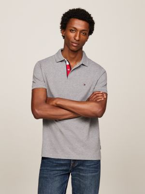 Grey tommy hilfiger polo shirt best sale