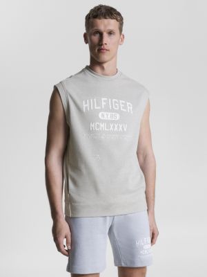 grey sport th cool casual sleeveless t-shirt for men tommy hilfiger