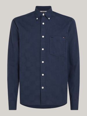 Gingham Texture Regular Fit Shirt BLUE Tommy Hilfiger