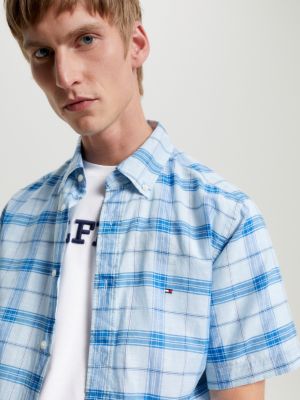 Check Regular Fit Short Sleeve Shirt | Blue | Tommy Hilfiger