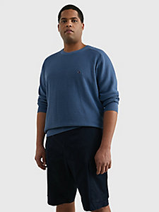 multi plus textured organic cotton jumper for men tommy hilfiger
