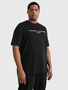 black plus logo slim fit t-shirt for men tommy hilfiger