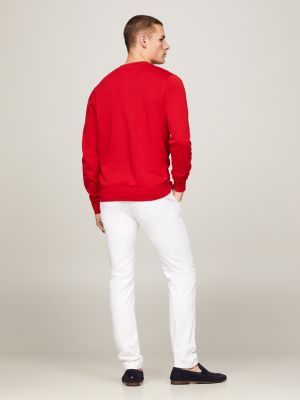 Tommy hilfiger blue on sale red and white jumper