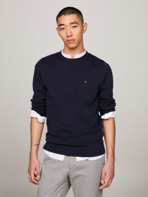 Tommy Hilfiger Core Tommy pull col V- pull homme coton avec soie