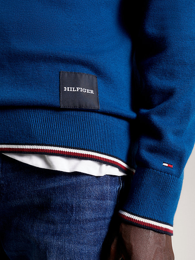 blue hilfiger monotype relaxed fit pullover für herren - tommy hilfiger