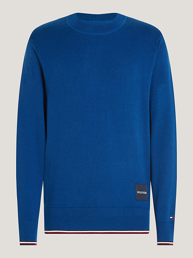 blue hilfiger monotype relaxed tipped jumper for men tommy hilfiger