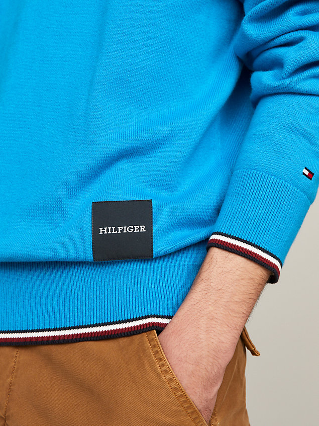 pullover hilfiger monotype relaxed fit blue da uomo tommy hilfiger