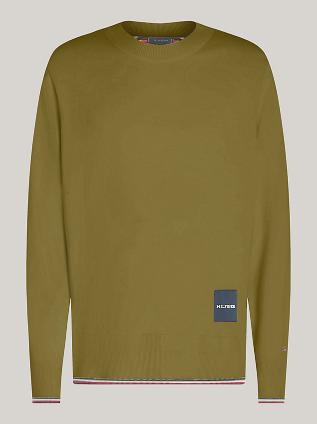 green hilfiger monotype relaxed tipped jumper for men tommy hilfiger