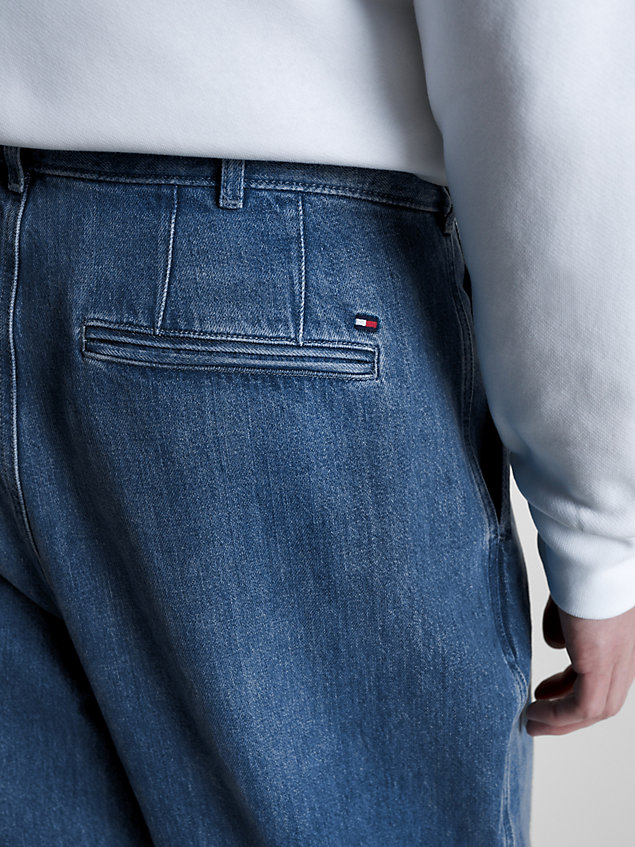 denim relaxed turn-up jeans for men tommy hilfiger