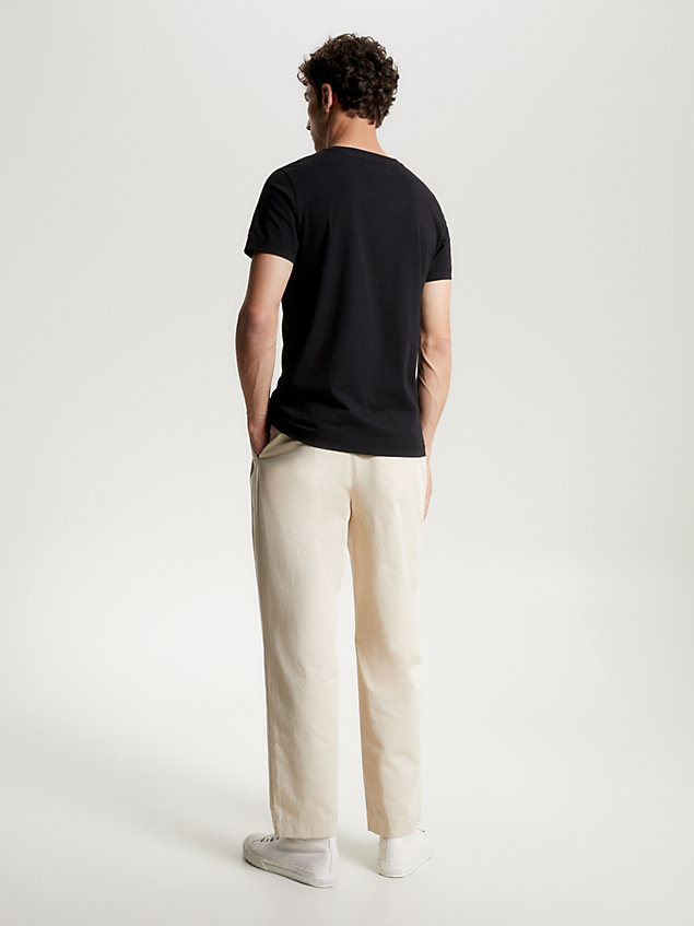 black hilfiger monotype slim fit t-shirt for men tommy hilfiger