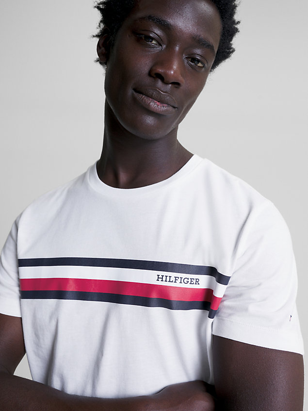 white hilfiger monotype slim fit t-shirt for men tommy hilfiger