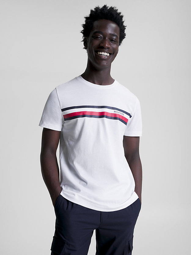 Slim Fit T-Shirt mit Hilfiger-Monotype-Design | Weiß | Tommy Hilfiger