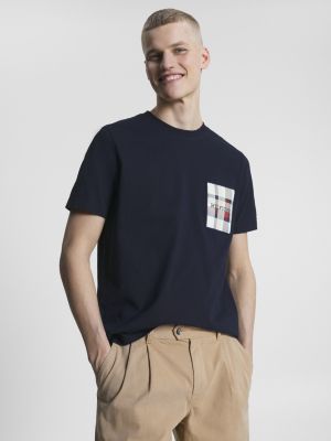 Ophef credit lippen T-shirt met Hilfiger monotype-patch | BLAUW | Tommy Hilfiger