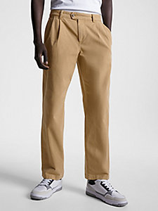khaki archive wide leg chinos for men tommy hilfiger