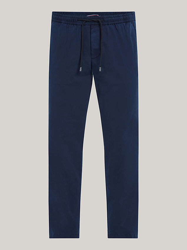 blue premium harlem tapered drawstring trousers for men tommy hilfiger