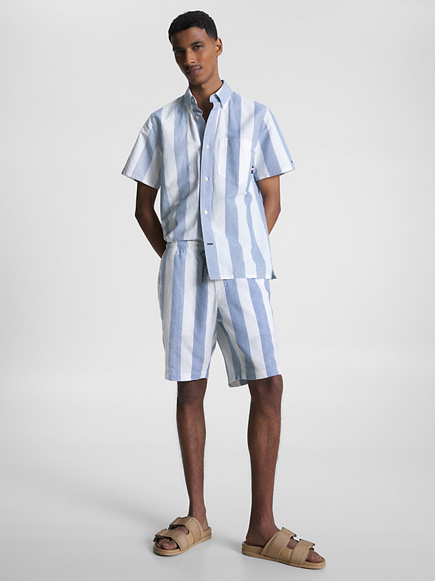 blue harlem crafted stripe shorts for men tommy hilfiger