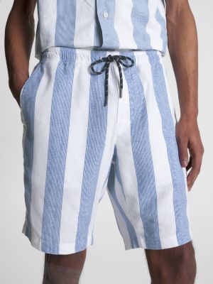 Blue and white outlet striped shorts