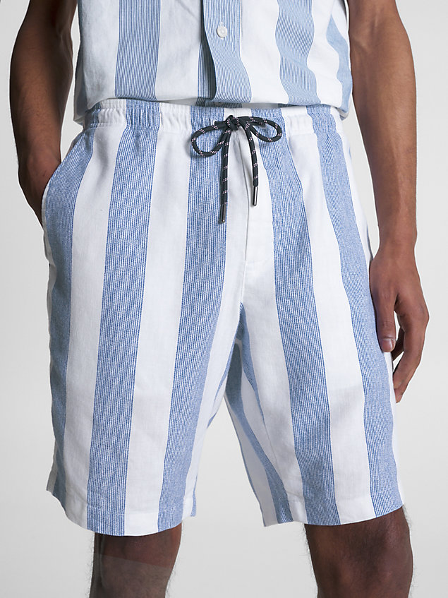 blue harlem shorts mit crafted-streifen für herren - tommy hilfiger