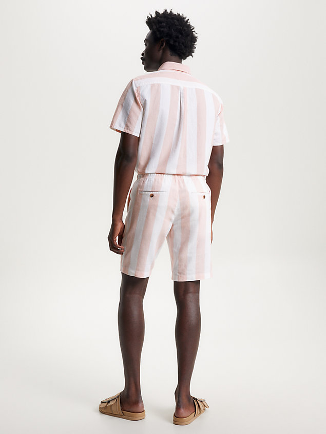 pink harlem crafted stripe shorts for men tommy hilfiger