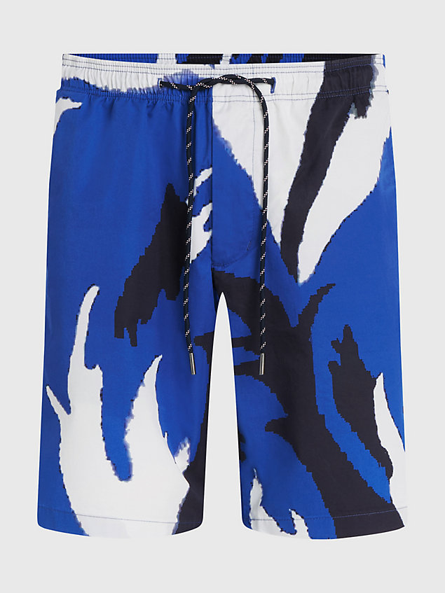 blue harlem floral relaxed poplin shorts for men tommy hilfiger