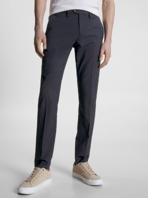 Hampton Luxe Micro Check Tapered Trousers | BLUE | Tommy Hilfiger