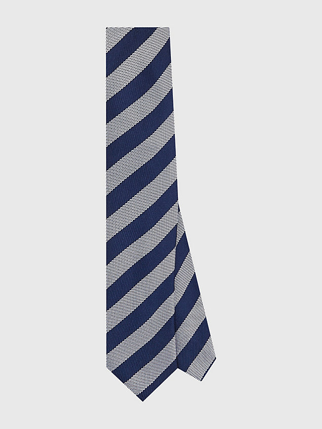 blue krawatte aus oxford-gewebe mit reiner seide für herren - tommy hilfiger