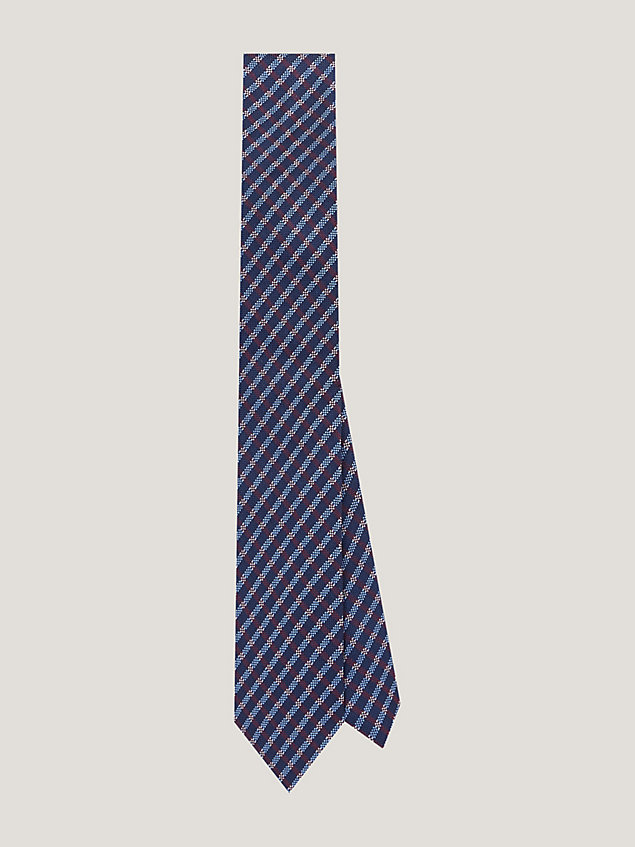 red krawatte aus reiner seide mit vichy-karos für herren - tommy hilfiger