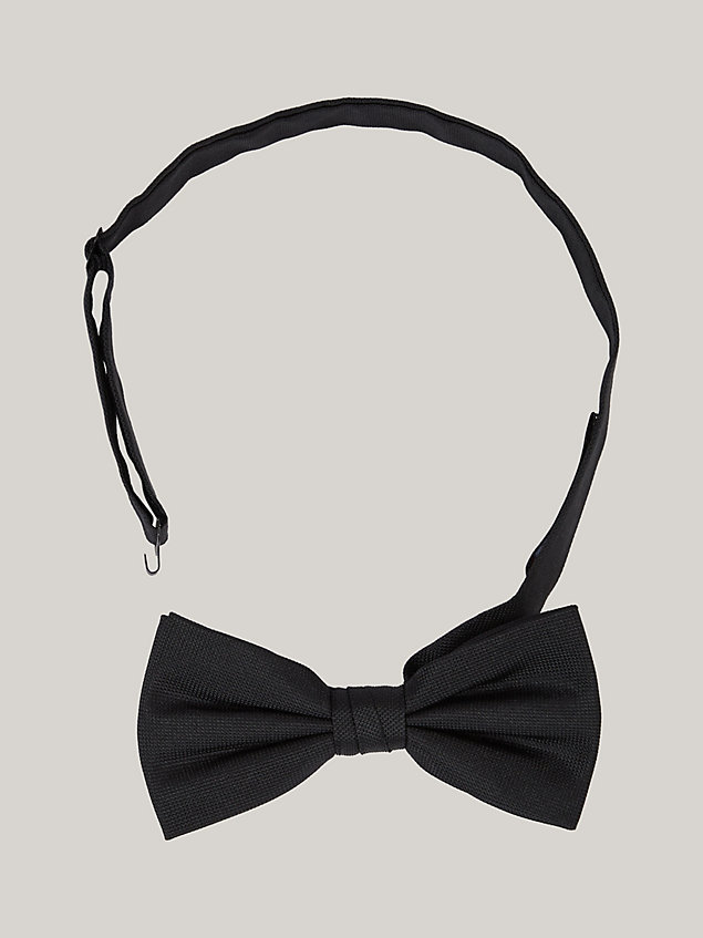 black pure silk woven bow tie for men tommy hilfiger