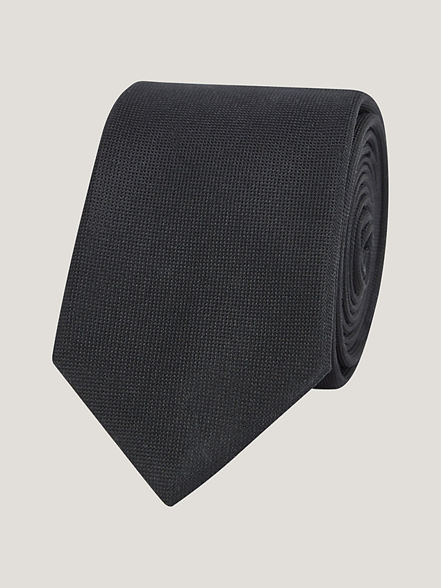 corbata de pura seda con textura black de hombre tommy hilfiger