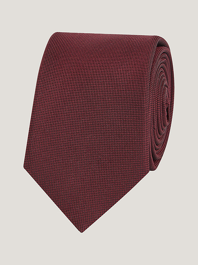red krawat z czystego jedwabiu dla mężczyźni - tommy hilfiger