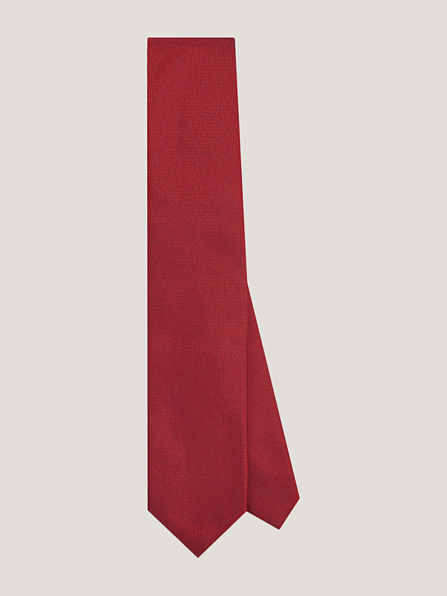 red gewebte krawatte aus reiner seide für herren - tommy hilfiger