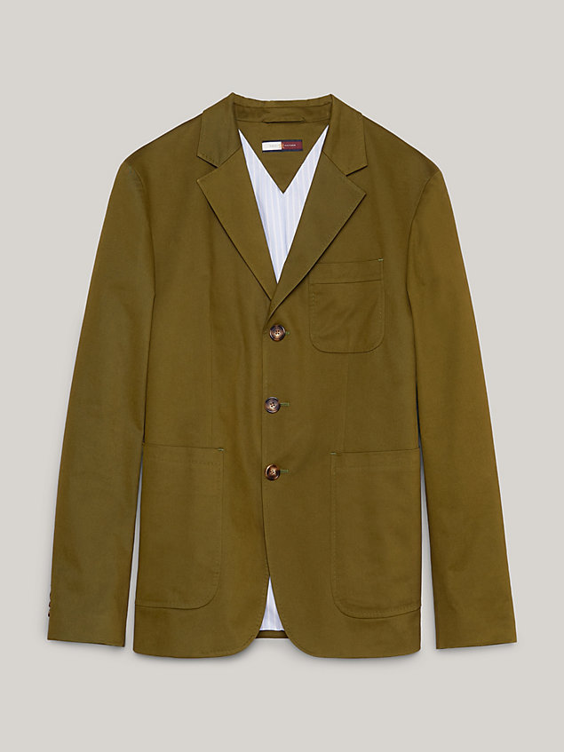 green single breasted classic fit blazer for men tommy hilfiger