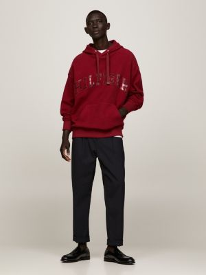 Tommy jeans outlet plaid crest hoodie