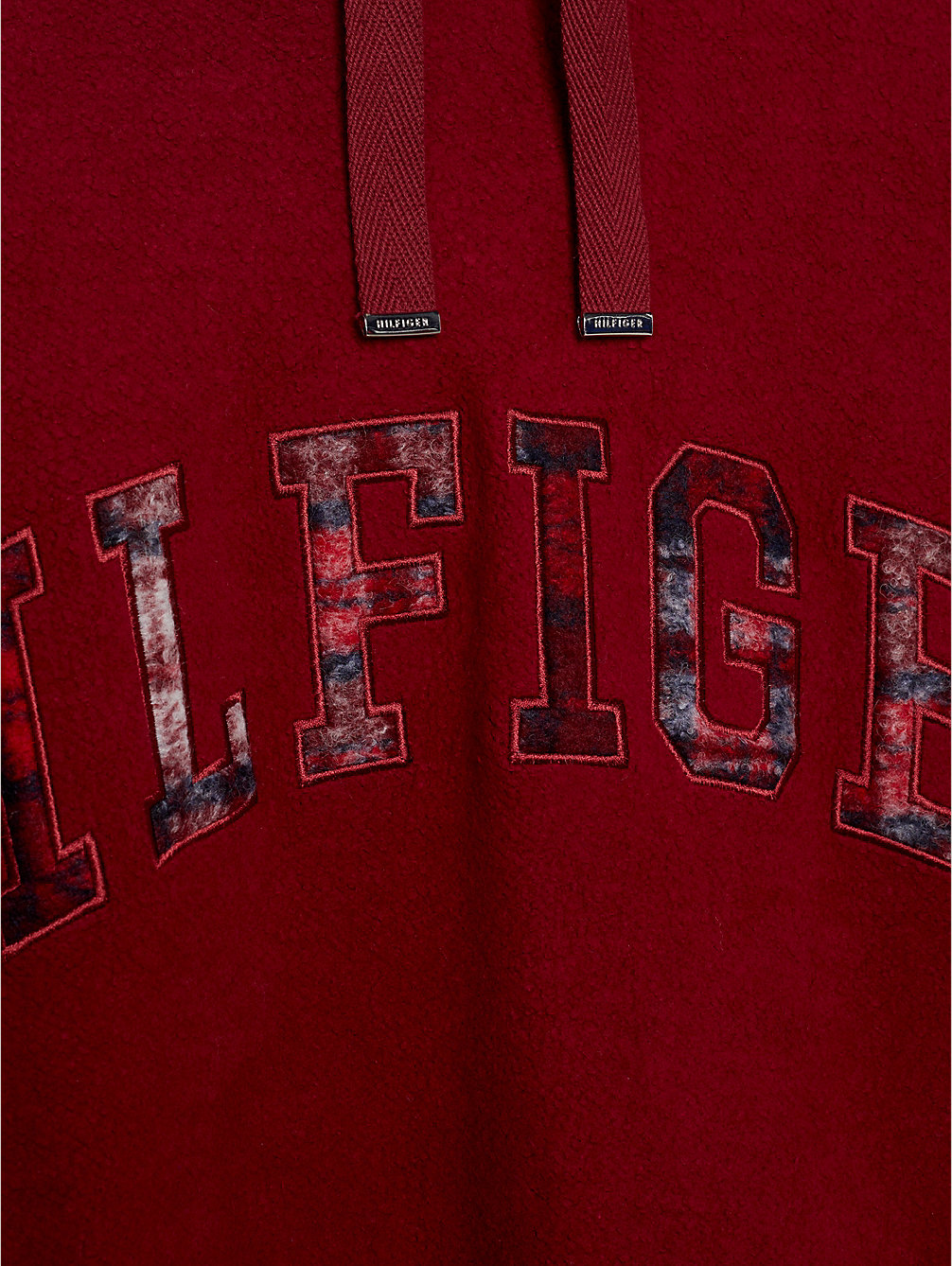 red oversized fit hoodie met embleem voor heren - tommy hilfiger