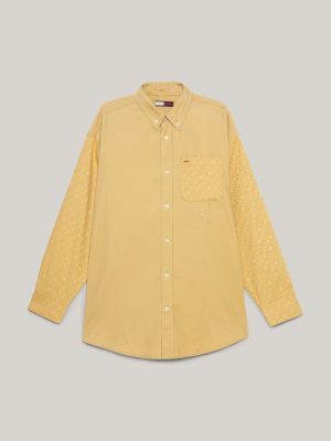 Crest TH Monogram Chino Classic Fit Shirt | Beige | Tommy Hilfiger