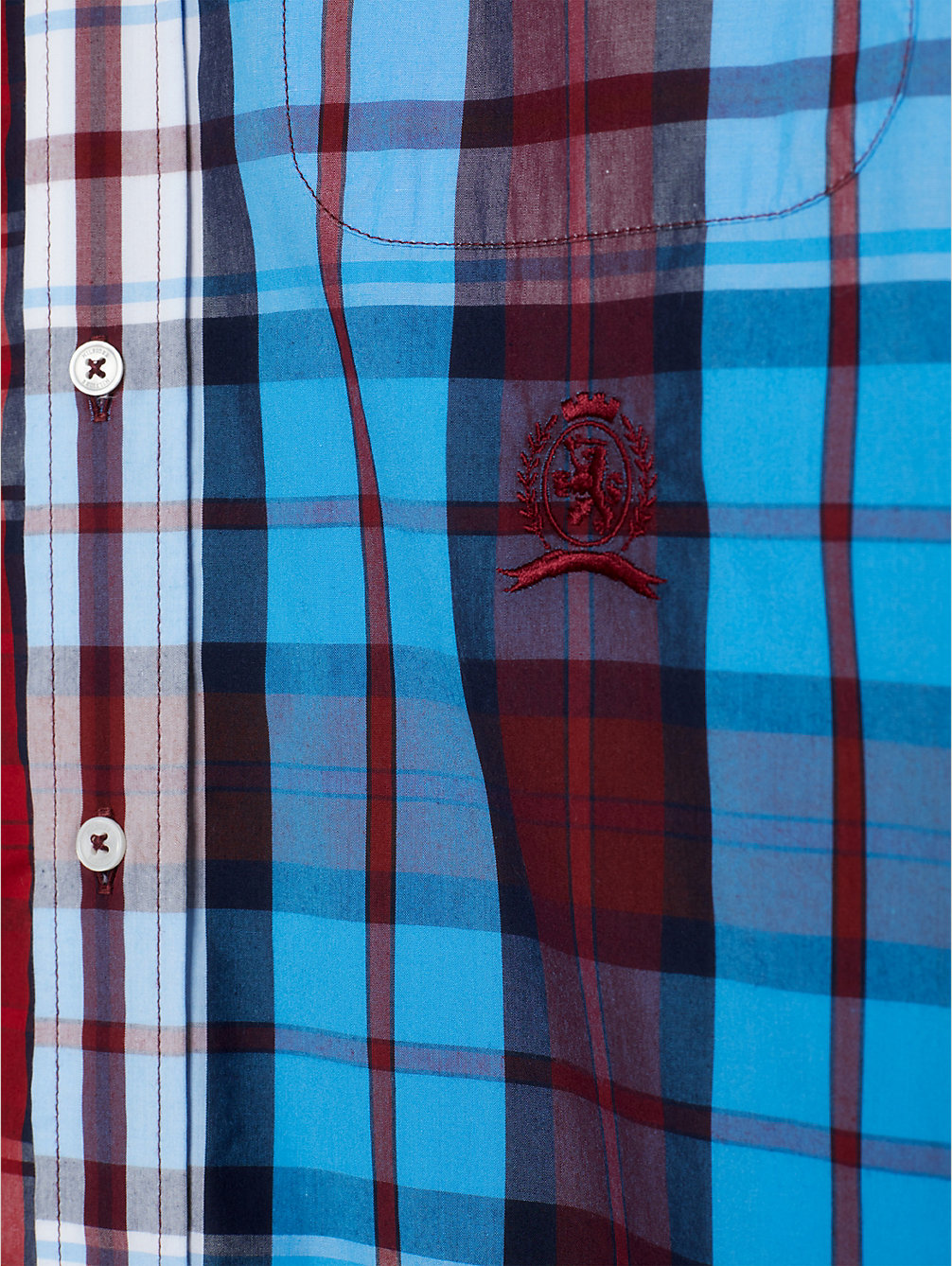 camicia bicolore classic fit dual gender con stemma red da uomo tommy hilfiger