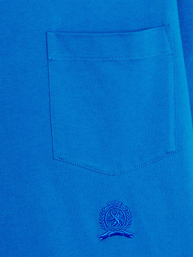 blue t-shirt oversize z półgolfem i emblematem dla mężczyźni - tommy hilfiger