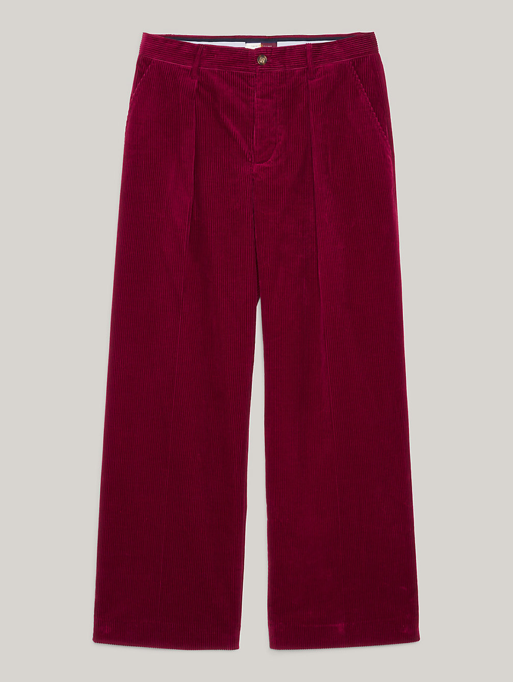 pantaloni chino relaxed fit in velluto red da uomo tommy hilfiger