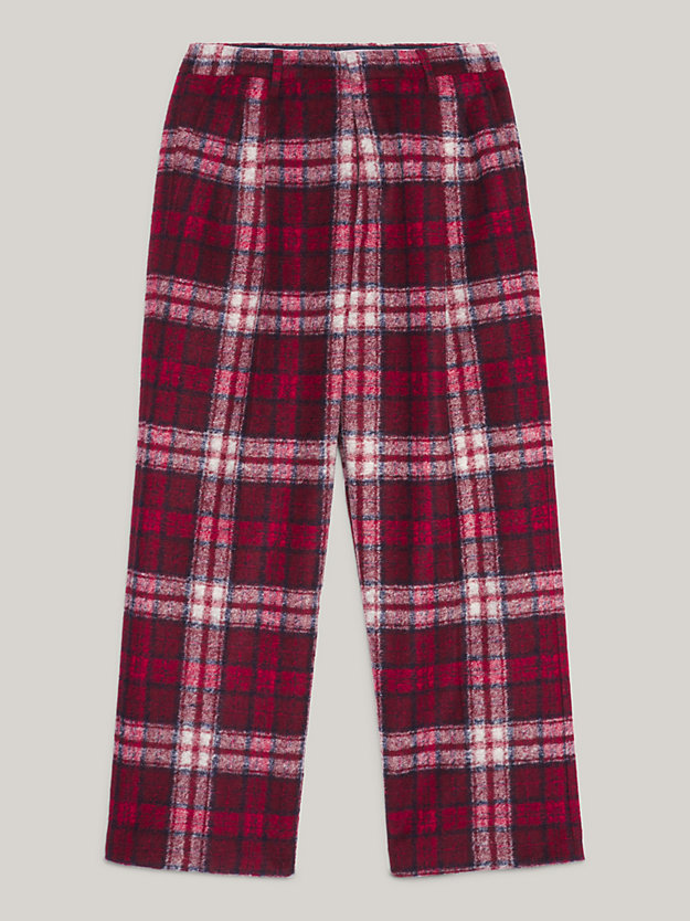 brown tartan check relaxed trousers for men tommy hilfiger