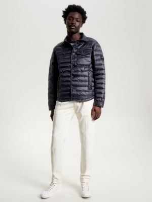 Packable Recycled Padded Shirt Jacket Blue Tommy Hilfiger