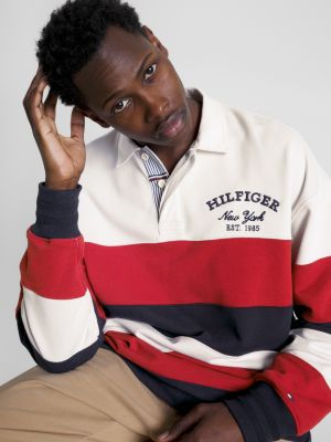 Global Stripe Archive Fit Rugby Shirt BLUE Tommy Hilfiger